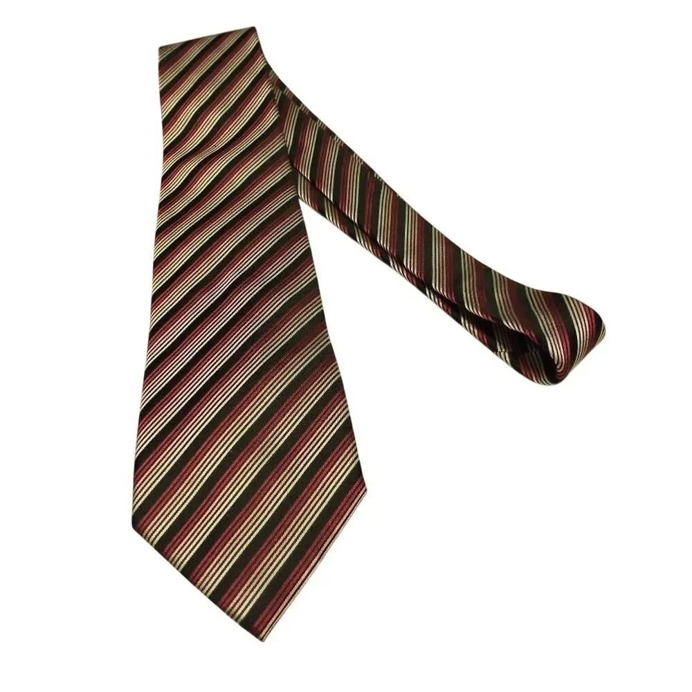 Stafford NWT Striped Silk Necktie Pink Black White Classic Men's‎ Accessory